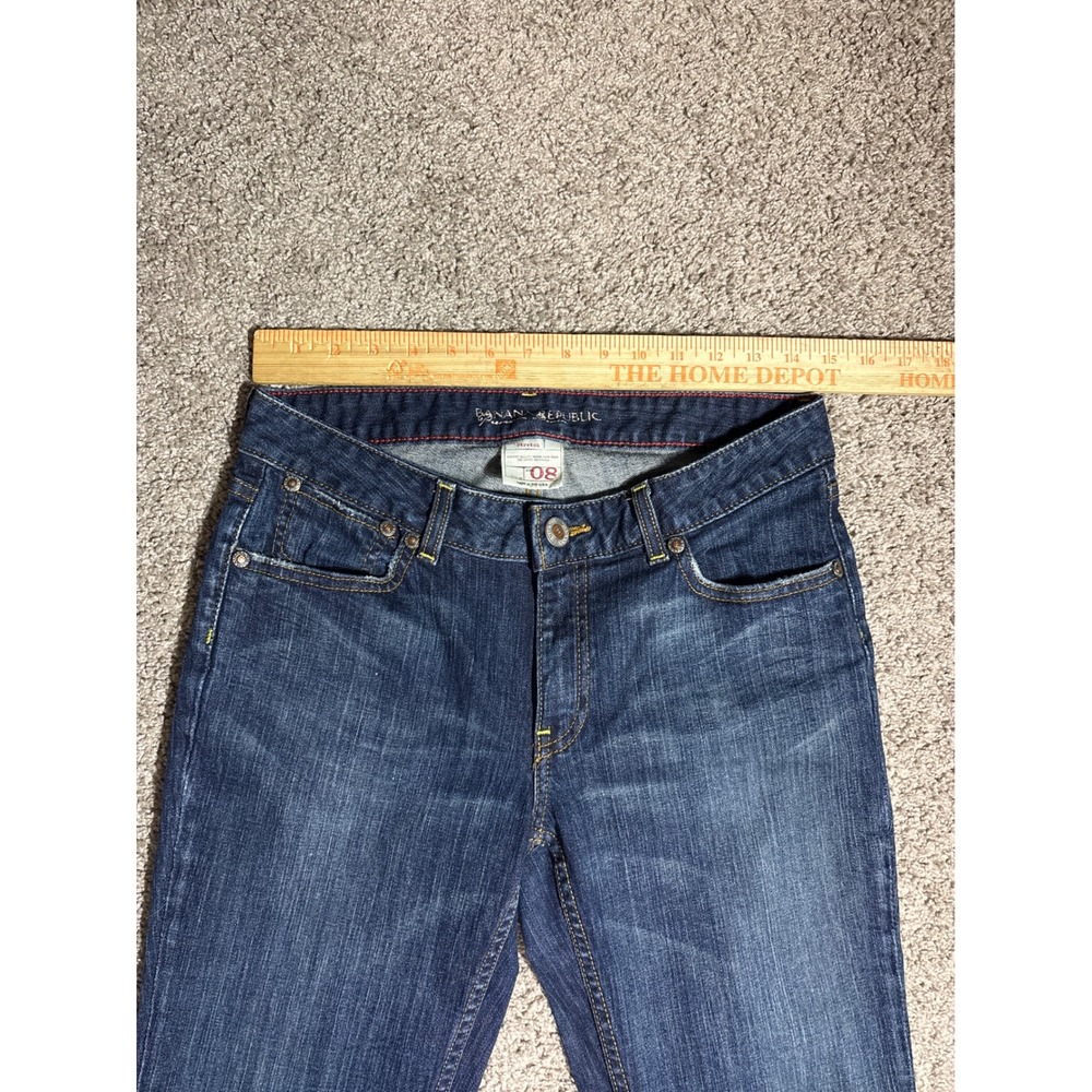 Banana Republic Womens 08 Dark Wash Straight Leg Stretch Denim Jeans USA Made - Picture 4 of 7